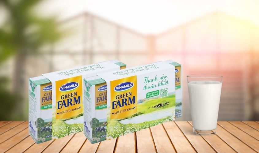 Thùng 48 hộp sữa tươi Vinamilk Green Farm không đường 180 ml