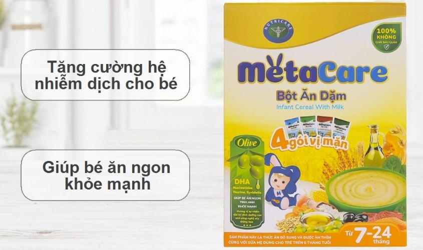 Bột ăn dặm MetaCare 4 vị mặn hộp 200g (7 - 24 tháng)