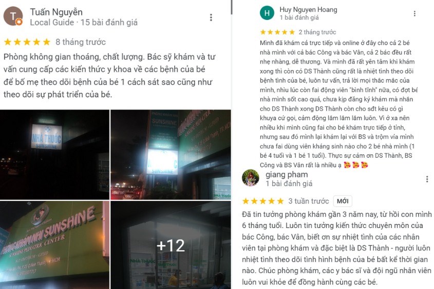 Cảm nhận của phụ huynh về phòng khám và bác sĩ