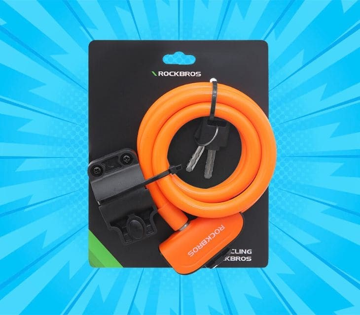 Khóa dây xe đạp RockBros RKS515 Cam được sử dụng để khóa xe đạp tiện lợi, đảm bảo an toàn cho xe