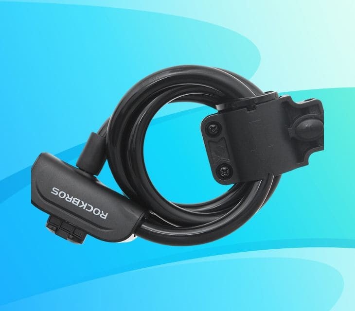 Khóa dây xe đạp RockBros RKS515 Đen sở hữu chiều dài 19cm, có thể uốn cong linh hoạt
