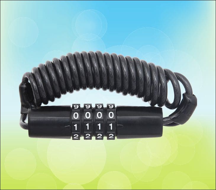 Khóa số xe đạp RockBros T609 Đen làm từ PVC bọc lõi thép cứng cáp, giúp bảo vệ tốt chiếc xe đạp của bạn không bị mất cắp