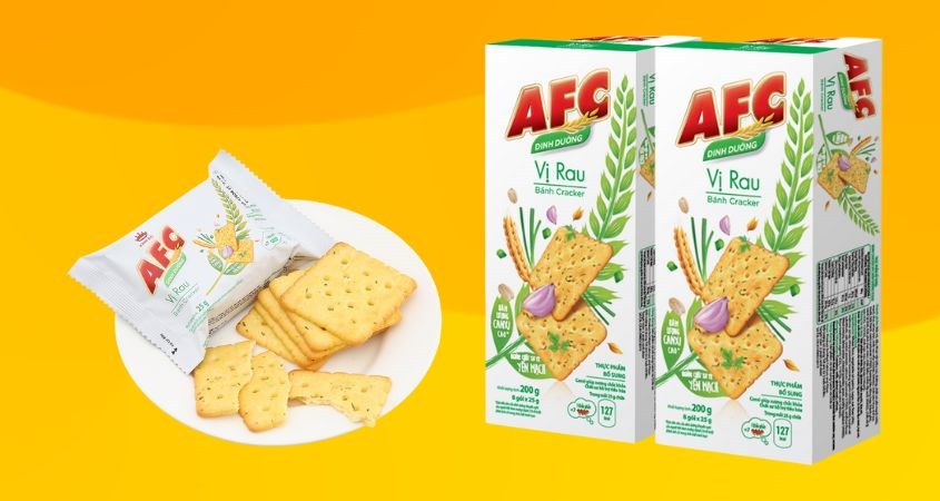 Bánh AFC vị rau thích hợp cho người ăn kiêng, hỗ trợ giảm cân hiệu quả