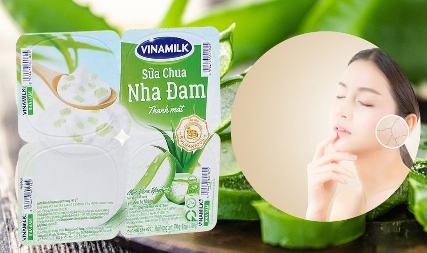 Lốc 4 hộp sữa chua trái cây Vinamilk vị nha đam 100g
