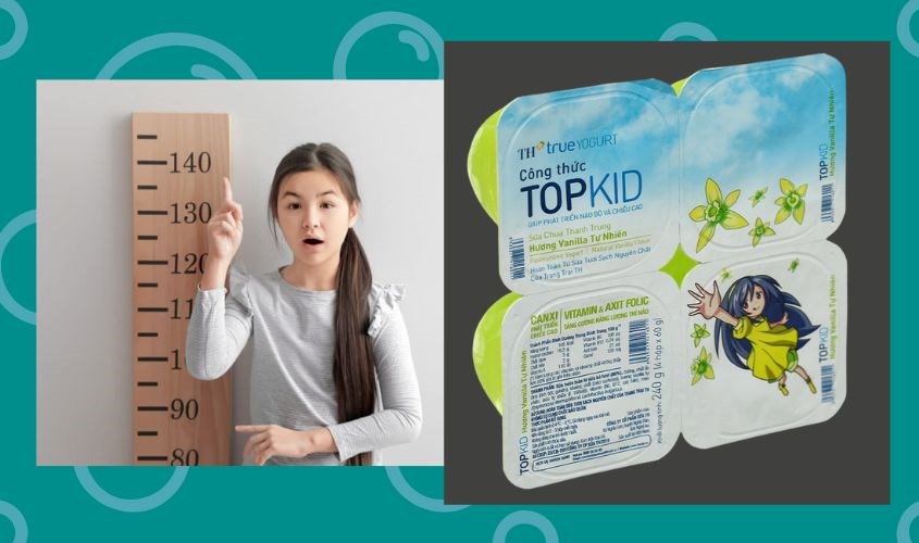  Lốc 4 hộp sữa chua thanh trùng TH true YOGURT Top Kid vị vani 60g