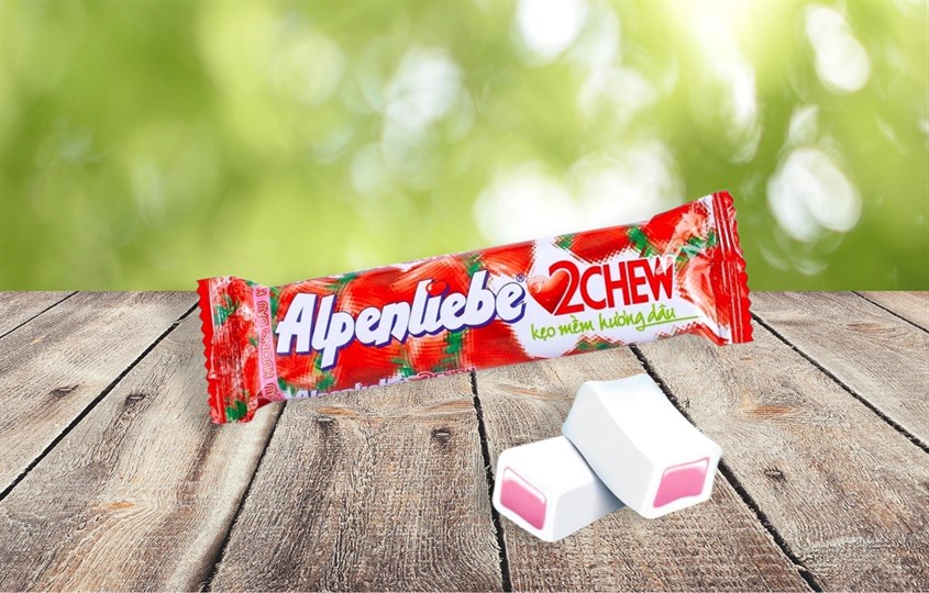 Kẹo mềm Alpenliebe 2Chew hương dâu thanh 24.5g