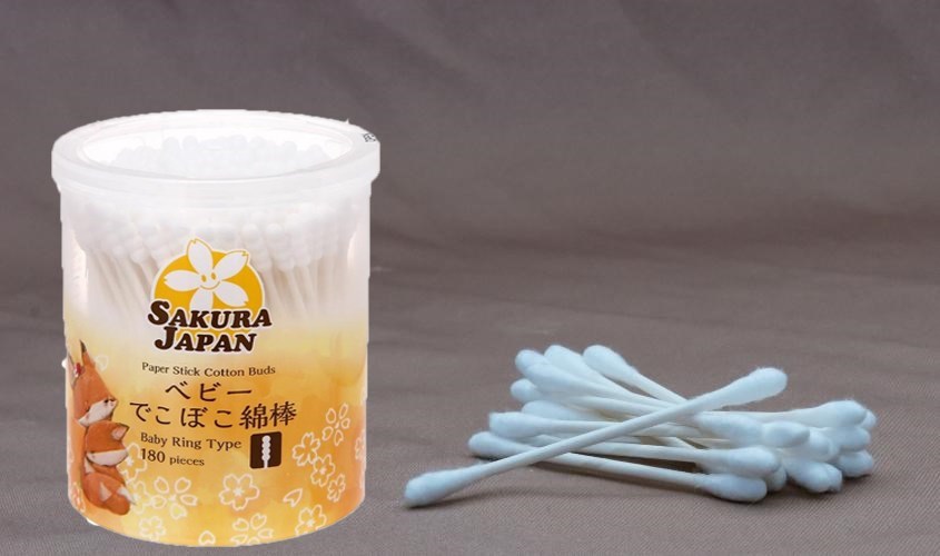 Tăm bông kháng khuẩn Sakura TB12 đầu xoắn hũ 180 cây Tăm bông kháng khuẩn Sakura TB12 đầu xoắn hũ 180 cây