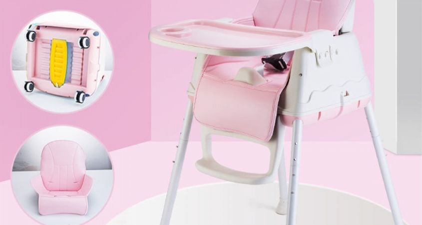 Ghế ăn dặm Hanbei có thể biến thành một chiếc xe đẩy.