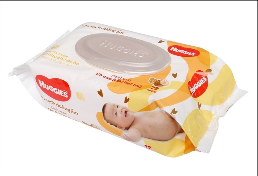 Khăn ướt em bé Huggies Nourishing Clean không mùi gói 72 miếng