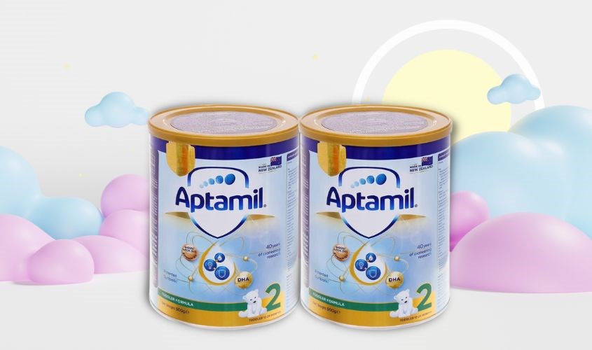 Sữa bột Aptamil Toddler Formula vị nhạt thanh số 2 900g (12 - 24 tháng)