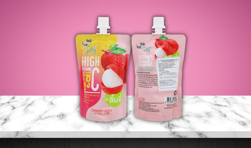 Nước ép trái cây Jelly Gumi Gumi vị vải túi 150g Nước ép trái cây Jelly Gumi Gumi vị vải túi 150g