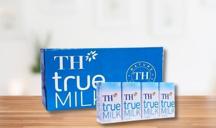 Thùng 48 hộp sữa tươi TH true MILK ít đường 110 ml