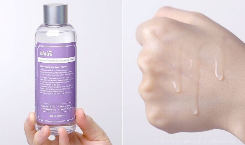Toner Klairs giúp cấp ẩm và cân bằng độ pH cho da