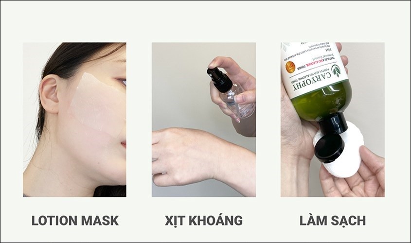 Toner có thể dùng để đắp lotion mask hoặc xịt khoáng