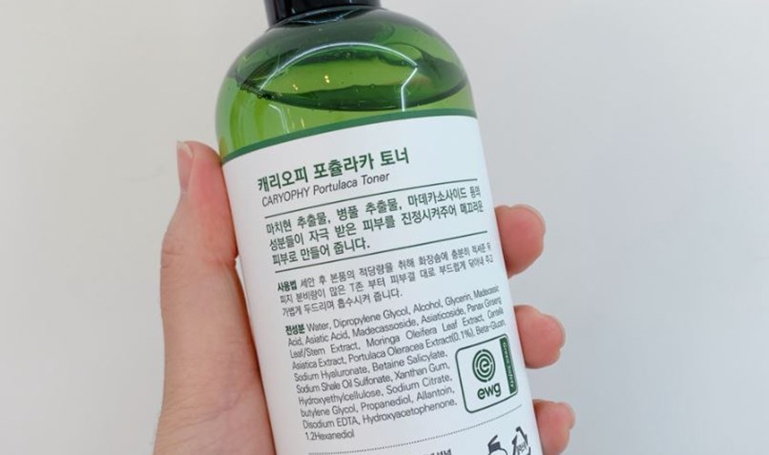 Vỏ chai có in thành phần rõ ràng