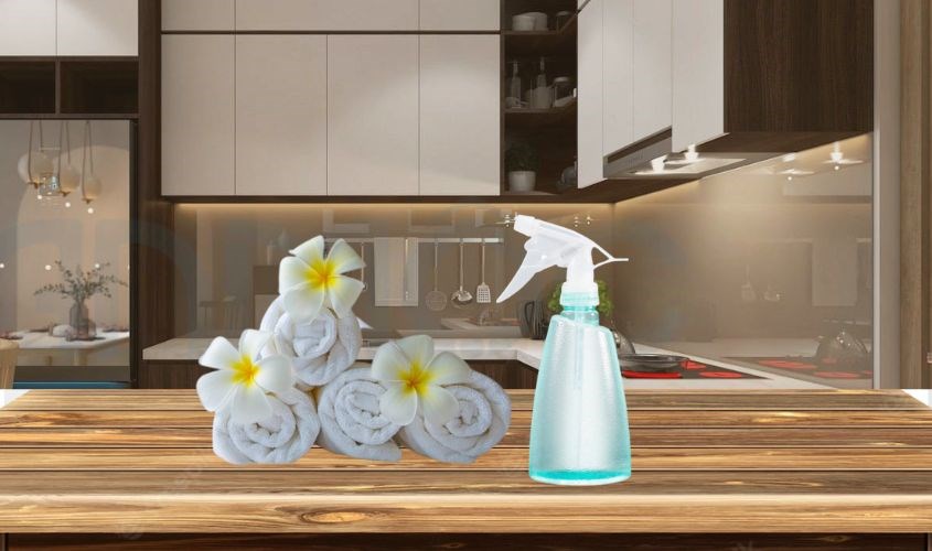 Mẹ dùng bình nước ấm và khăn vệ sinh sạch sẽ cho bé