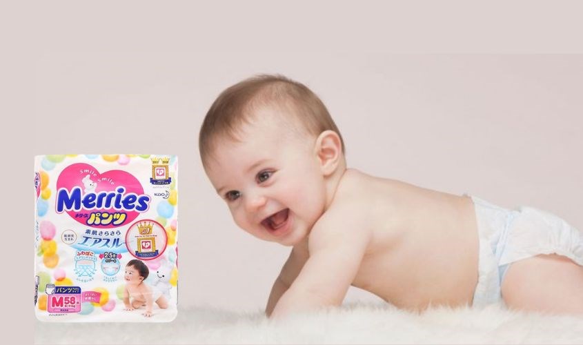 Tã quần Merries size M 58 miếng (6 - 11 kg)
