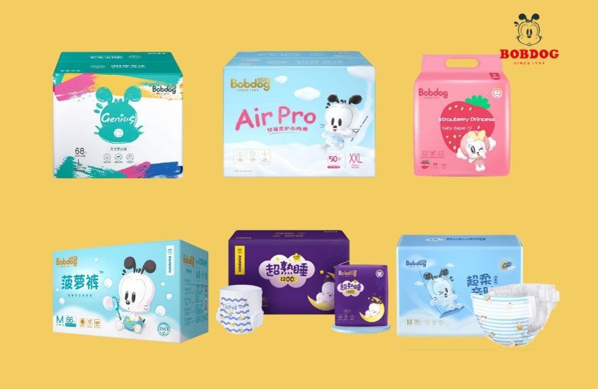 Bỉm Bobdog nhiều màu sắc và hình ảnh ngộ nghĩnh