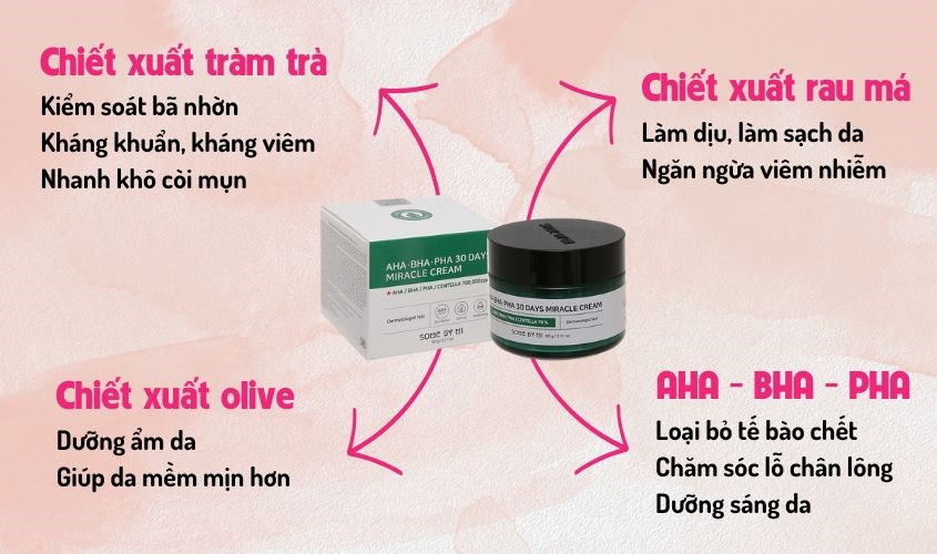 Kem dưỡng ẩm Some By Mi chứa các thành phần an toàn và lành tính Kem dưỡng ẩm Some By Mi chứa các thành phần an toàn và lành tính