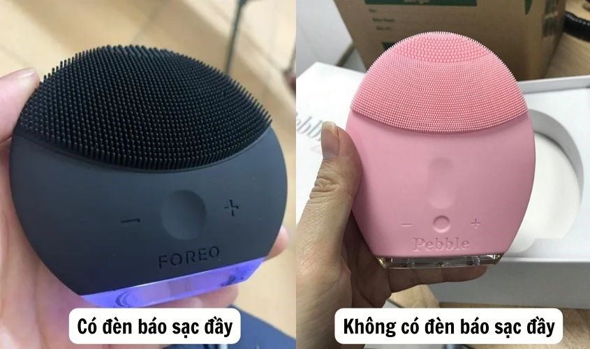 Pebble Lisa không có đèn báo sạc đầy như Foreo