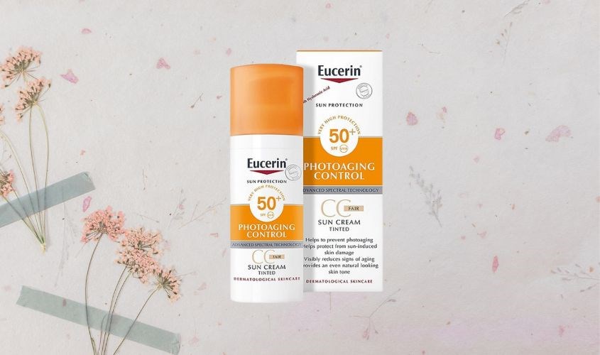 Kem chống nắng Eucerin Sun Creme Tinted CC Fair SPF 50+ cho mẹ bầu