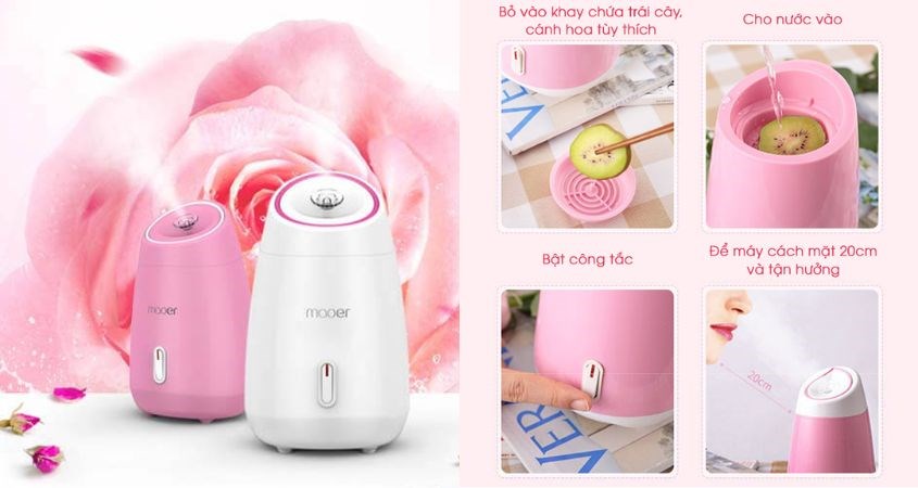 Các bước sử dụng máy xông mặt Maoer.