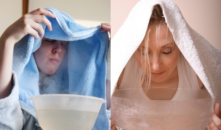 Thực hiện xông hơi mặt