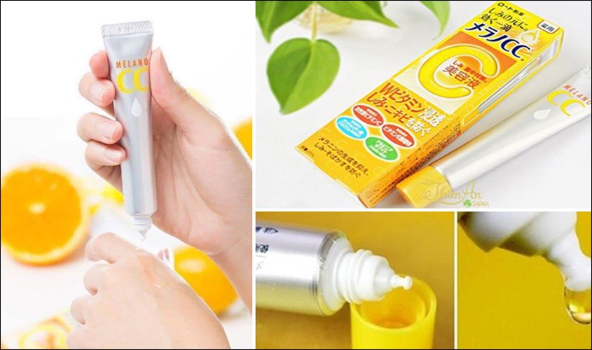Kết cấu tinh chất của Vitamin C Melano có dạng lỏng, sánh hơn nước