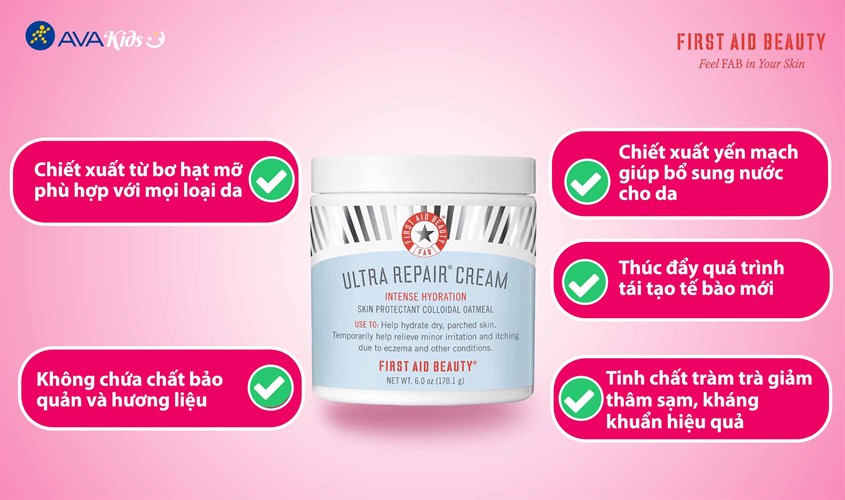 First Aid Ultra Repair Cream giúp cấp ẩm và tái tạo da hiệu quả