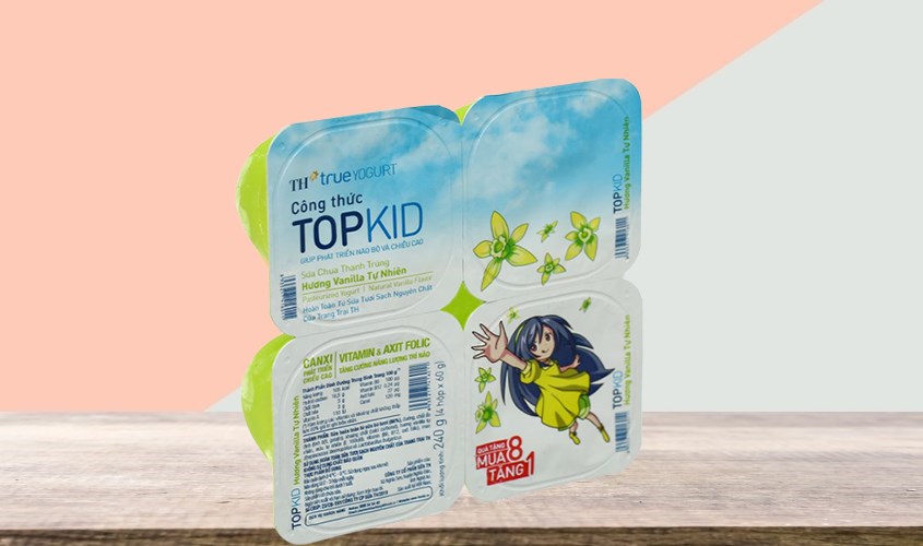 Lốc 4 hộp sữa chua thanh trùng TH true YOGURT Top Kid vị vani 60g (từ 1 tuổi) Lốc 4 hộp sữa chua thanh trùng TH true YOGURT Top Kid vị vani 60g (từ 1 tuổi)