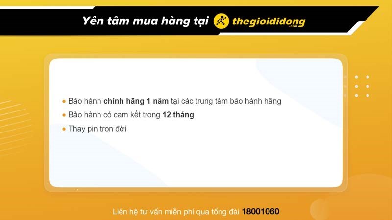 Chính sách bảo hành khi mua đồng hồ nam tại TGDĐ