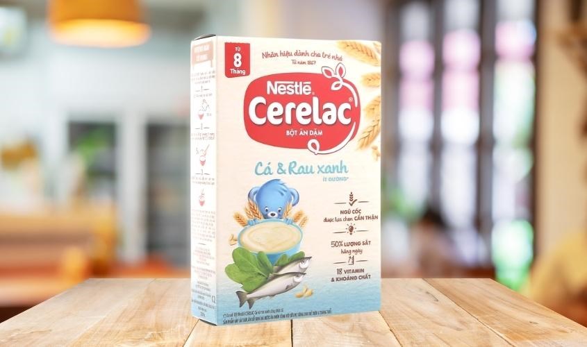 Bột ăn dặm Nestlé Cerelac cá, rau xanh hộp 200g (từ 8 tháng)