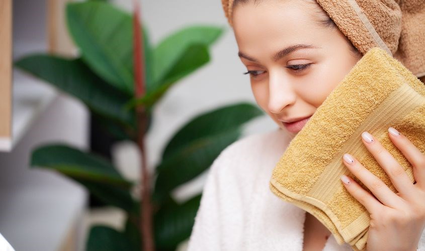 Dùng khăn tắm sạch, ráo để lau khô sau khi sử dụng dung dịch vệ sinh Dùng khăn tắm sạch, ráo để lau khô sau khi sử dụng dung dịch vệ sinh