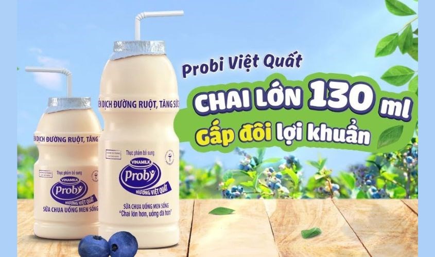 Lốc 5 chai sữa chua uống men sống Vinamilk Probi vị việt quất 65 ml