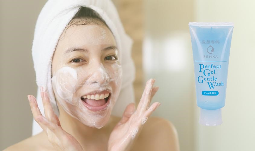 Gel rửa mặt dịu nhẹ cho da khô và da nhạy cảm Senka Perfect Gel Gentle Wash 100g