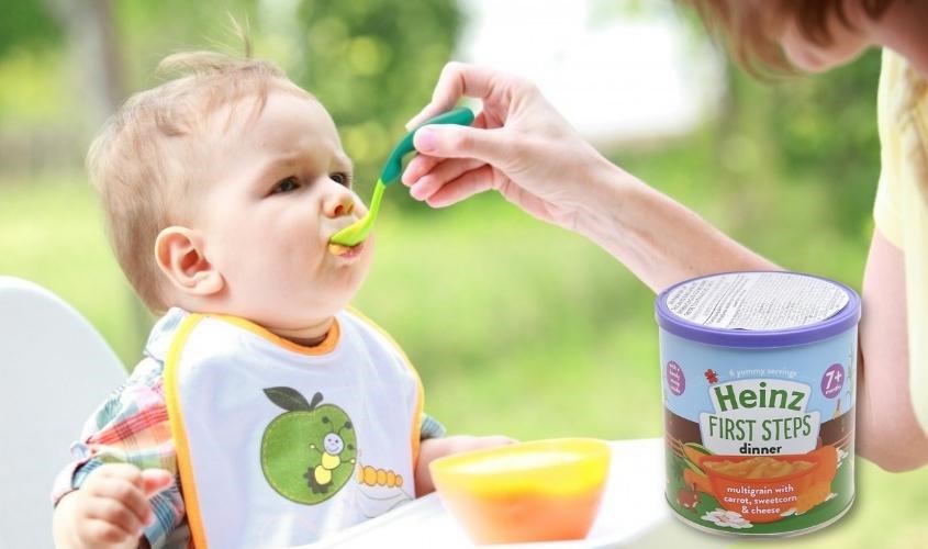 Bột ăn dặm Heinz cà rốt, phô mai và bắp ngọt lon 200g (từ 7 tháng)
