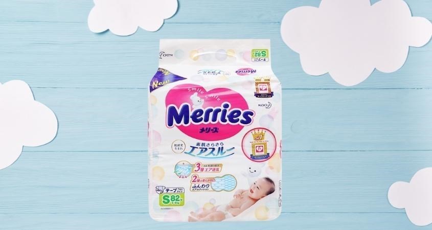 Tã dán Merries size S 82 miếng (4 - 8 kg)