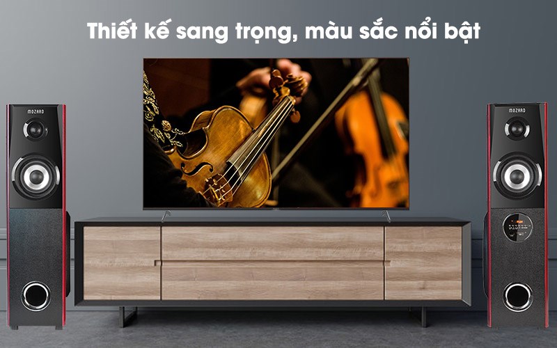 Thiết kế với tổng công suất 80 W loa sẽ mang đến trải nghiệm âm trầm sâu lắng