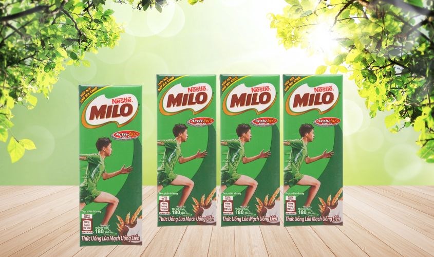 Lốc 4 hộp thức uống lúa mạch Nestlé Milo Active Go 180 ml