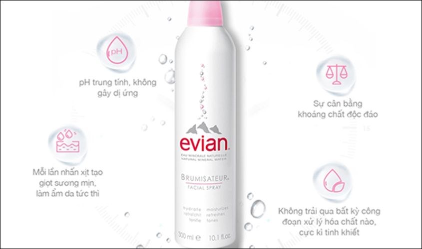 Xịt khoáng Evian Mineral Water Spray Xịt khoáng Evian Mineral Water Spray