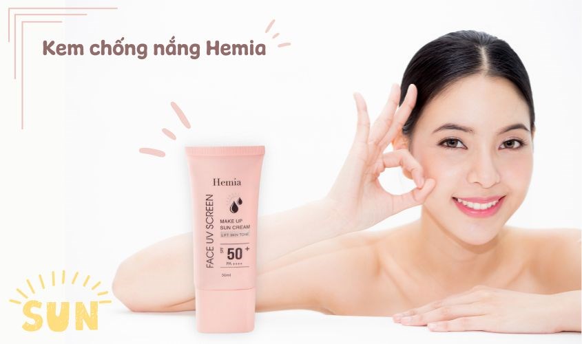 Sử dụng kem chống nắng Hemia mỗi ngày để bảo vệ da tránh nắng mặt trời