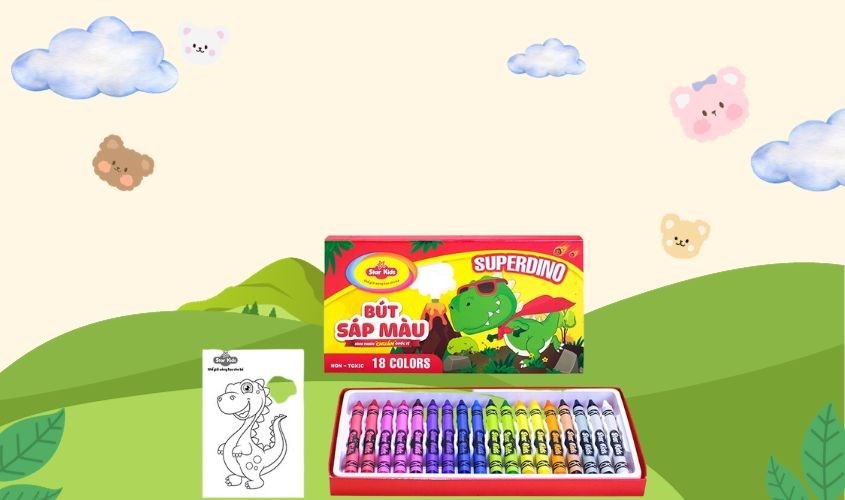 Đồ chơi bút sáp 18 màu Star Kids K-CR18/2