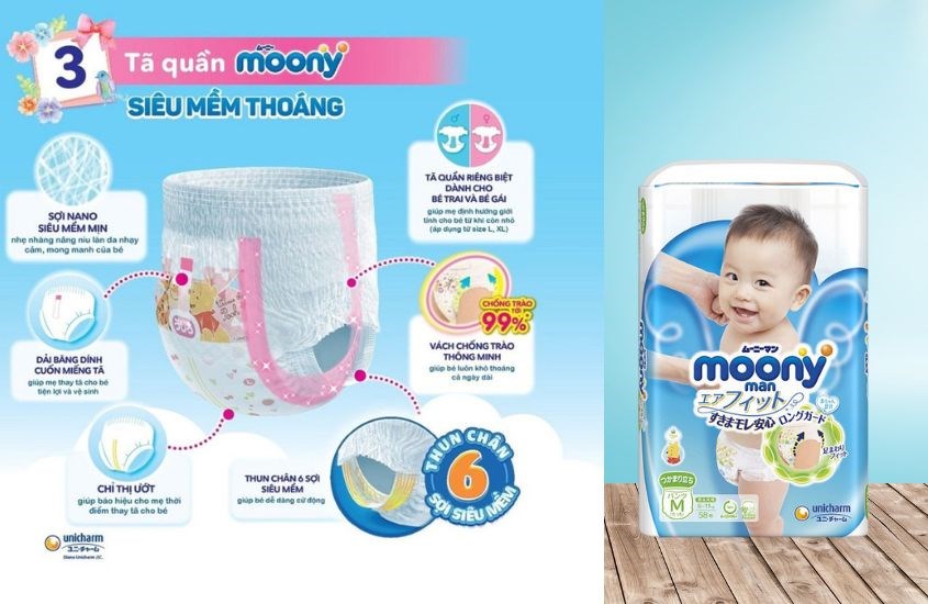 Moony luôn đảm bảo sự thoải mái cho bé