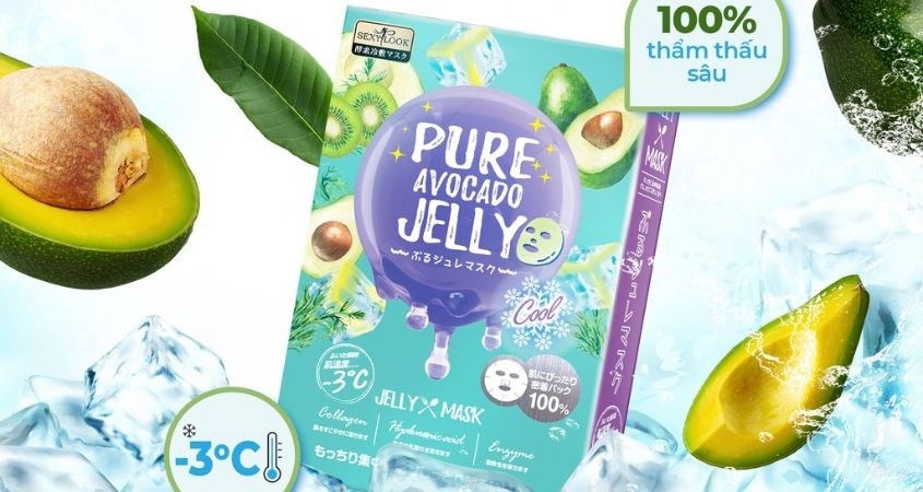 Mặt nạ thạch tinh chất Bơ làm dịu mụn, se khít lỗ chân lông SexyLook 38 ml (hộp 3 miếng)