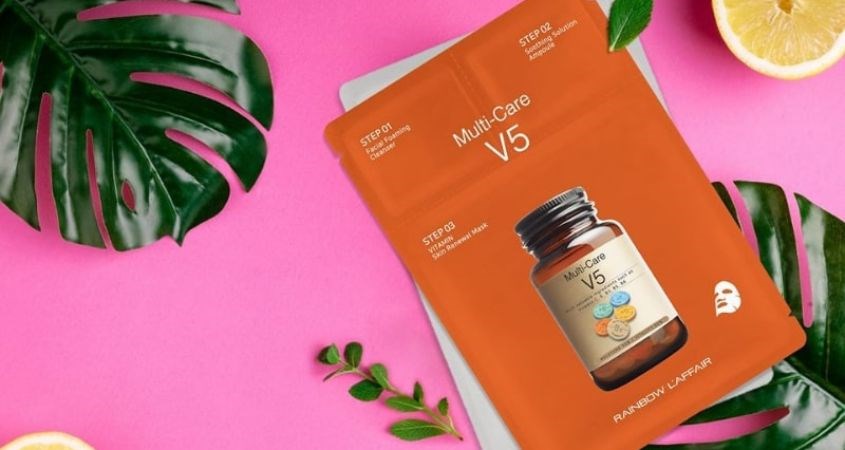 Mặt nạ giấy 3 bước tinh chất Chanh trẻ hoá da, nâng cơ mặt Rainbow L