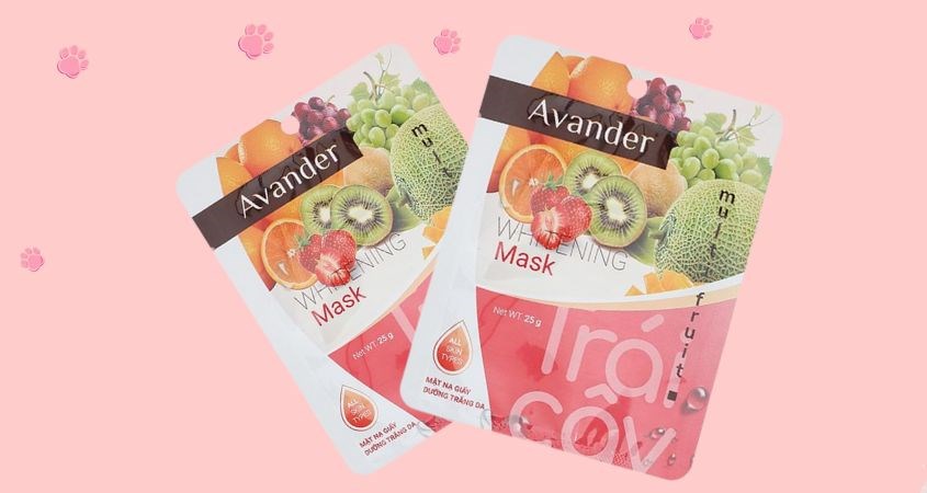Mặt nạ giấy tinh chất Trái Cây dưỡng sáng da Avander 25g