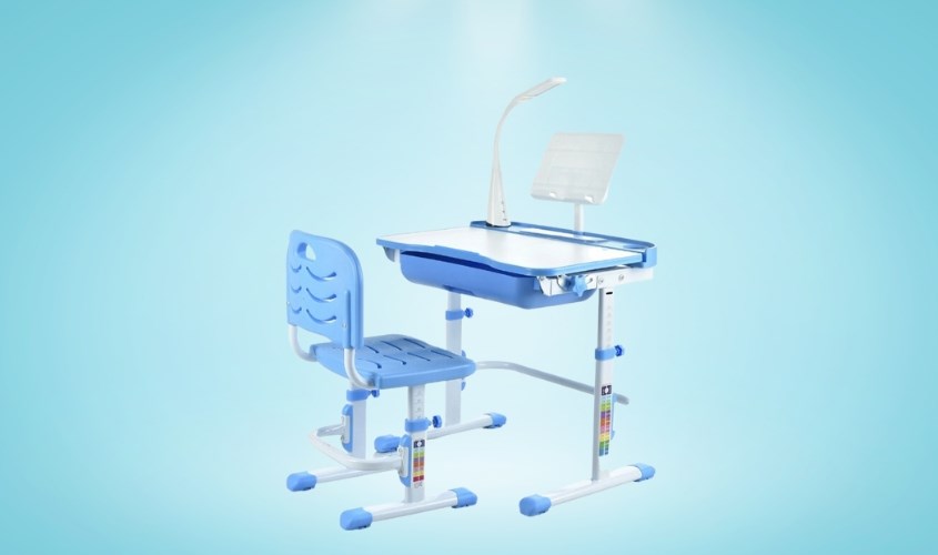 Bộ bàn ghế học sinh hỗ trợ tư thế ngồi đúng Kachi MK296 - Xanh