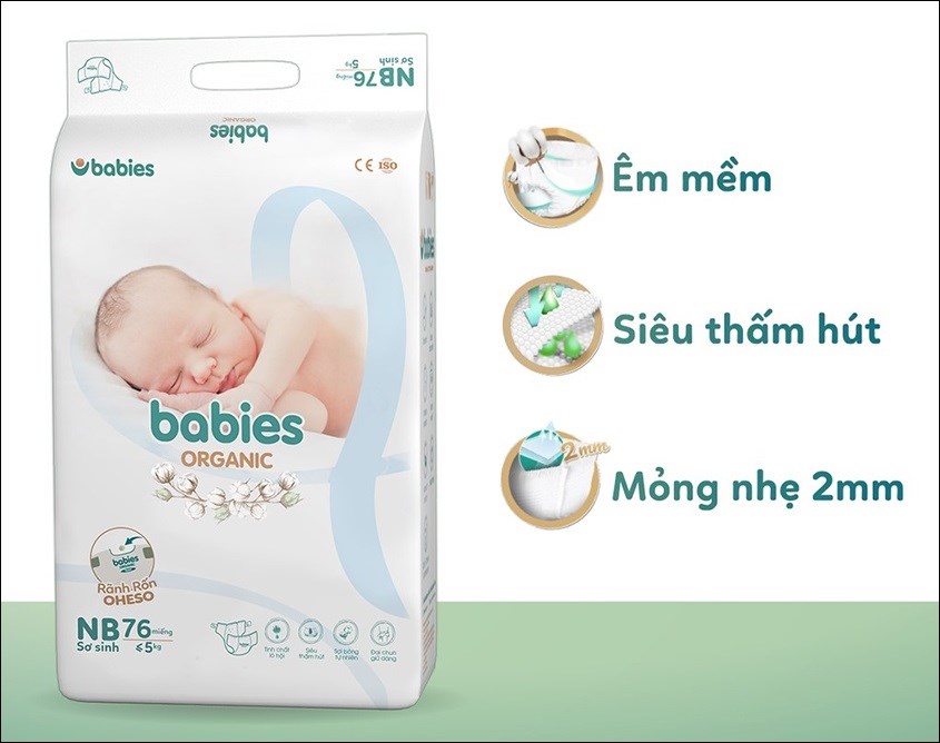 Bỉm mềm mỏng phù hợp cho mùa hè