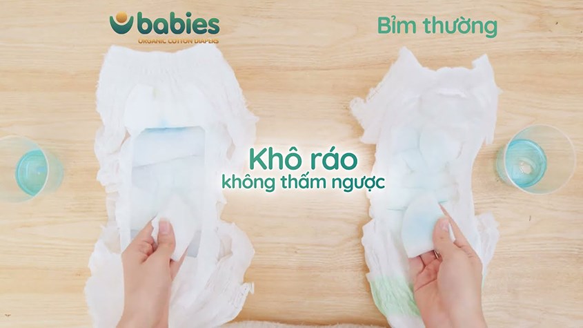 Thấm hút tốt, giúp da bé cảm thấy khô thoáng