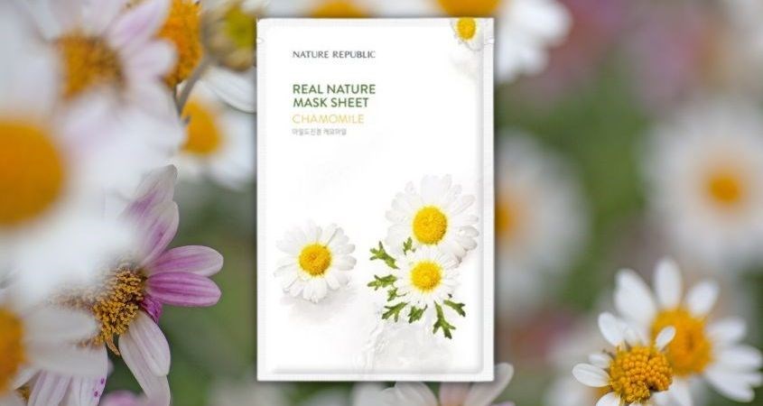 Mặt nạ giấy tinh chất Hoa Cúc dưỡng ẩm, chống viêm và làm dịu da Nature Republic Real Nature 23 ml